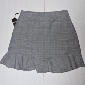 Plaid Flounce Hem Mini Skirt